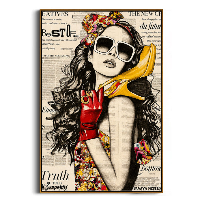 chic fashion woman canvas wall art