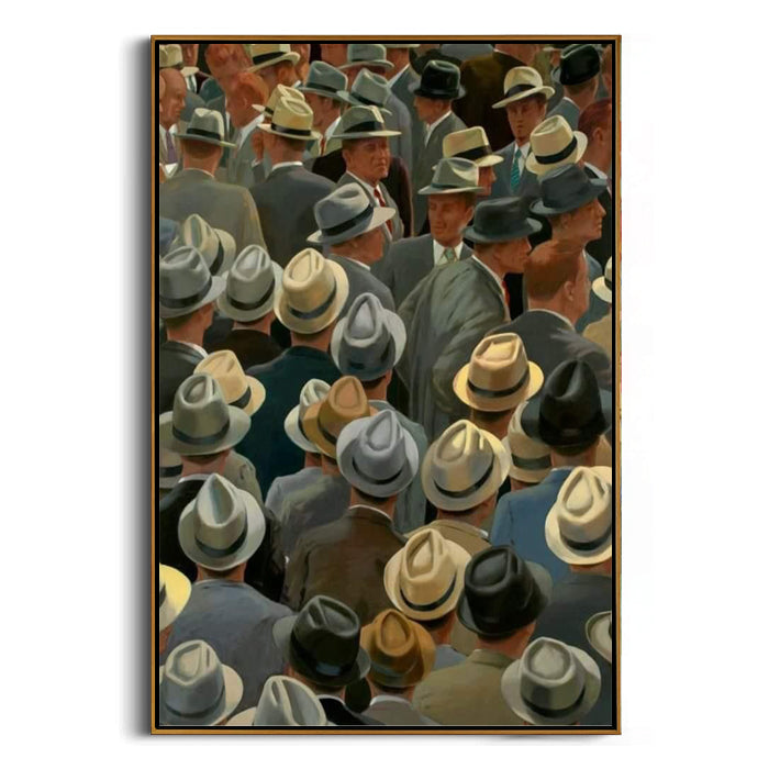 retro men in hats framed canvas painting