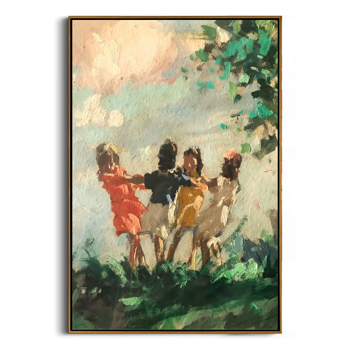 joyful childhood framed canvas art