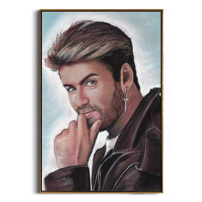 vintage pop star pastel portrait canvas wall art