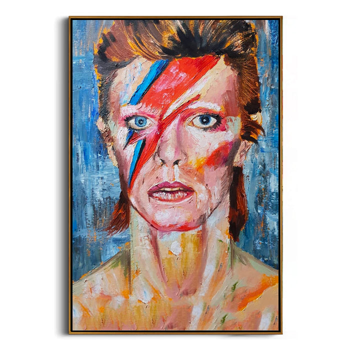 lightning bolt face portrait canvas wall art