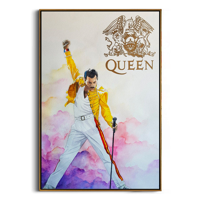 queen crest rock music canvas print