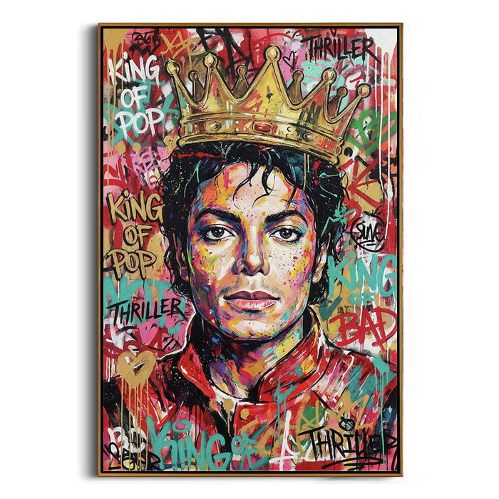 king of pop graffiti canvas wall art