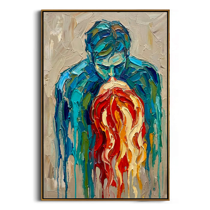 abstract couple canvas wall art