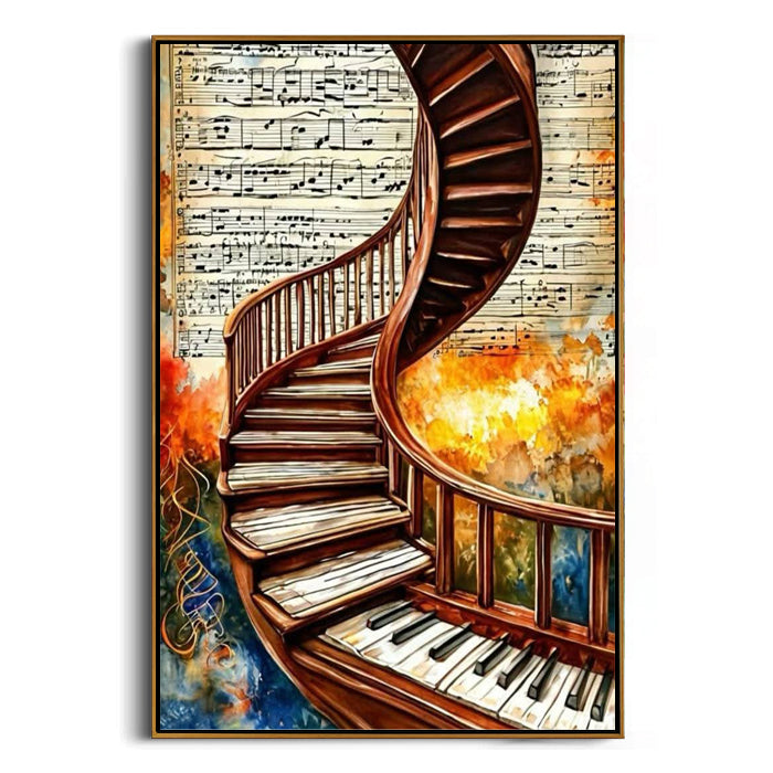 piano keys staircase canvas wall art