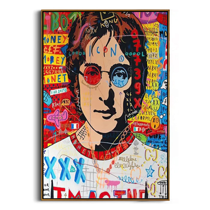 street art face framed canvas art