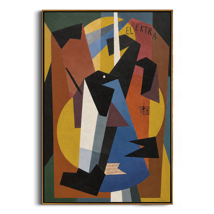 vintage modernist framed canvas art