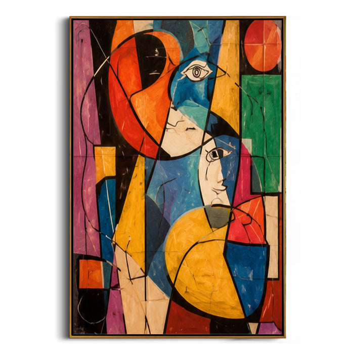 cubist abstract faces wall art