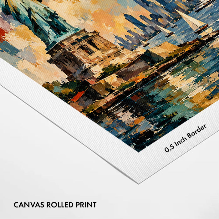 liberty island sunset canvas art painting