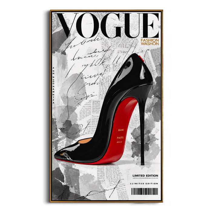 luxury red sole high heel canvas wall art