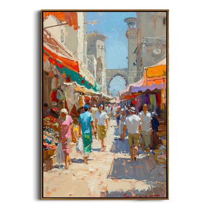 vibrant european cityscape painting for home decor
