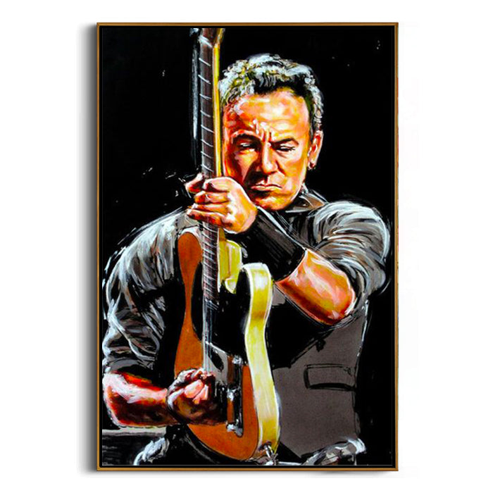 rock guitarist portrait canvas wall art