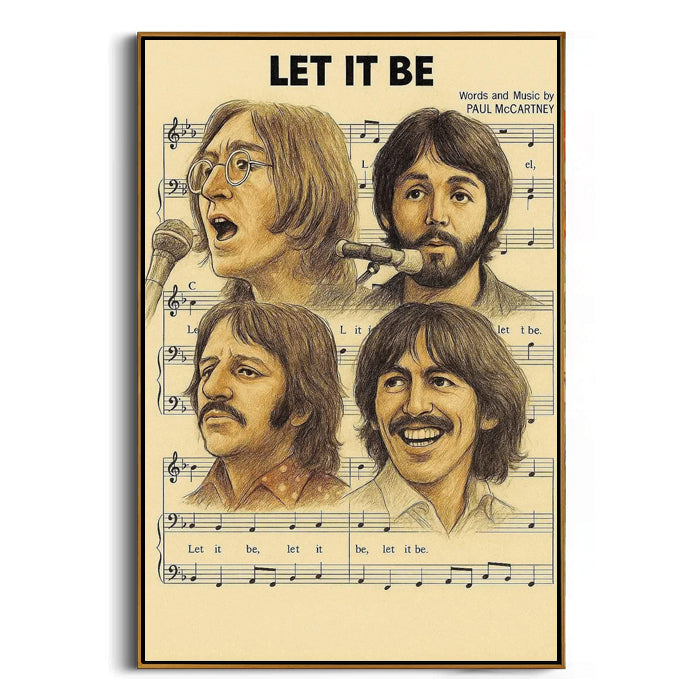 vintage music notes portrait canvas print
