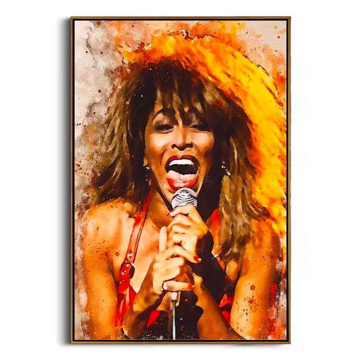 framed woman singing wall art