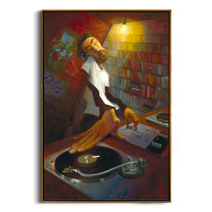 dj turntable canvas wall art