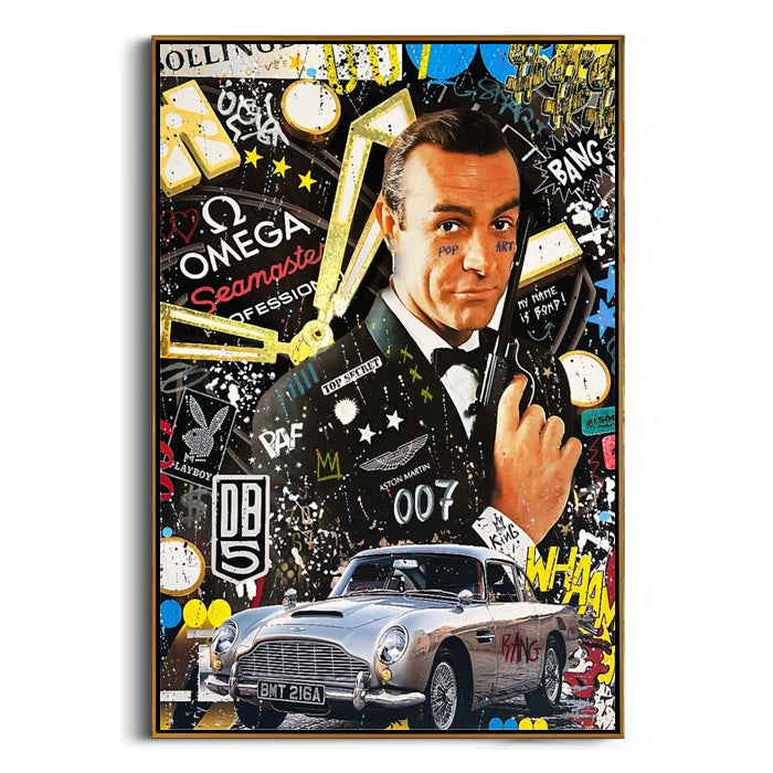 retro spy pop art framed canvas wall art