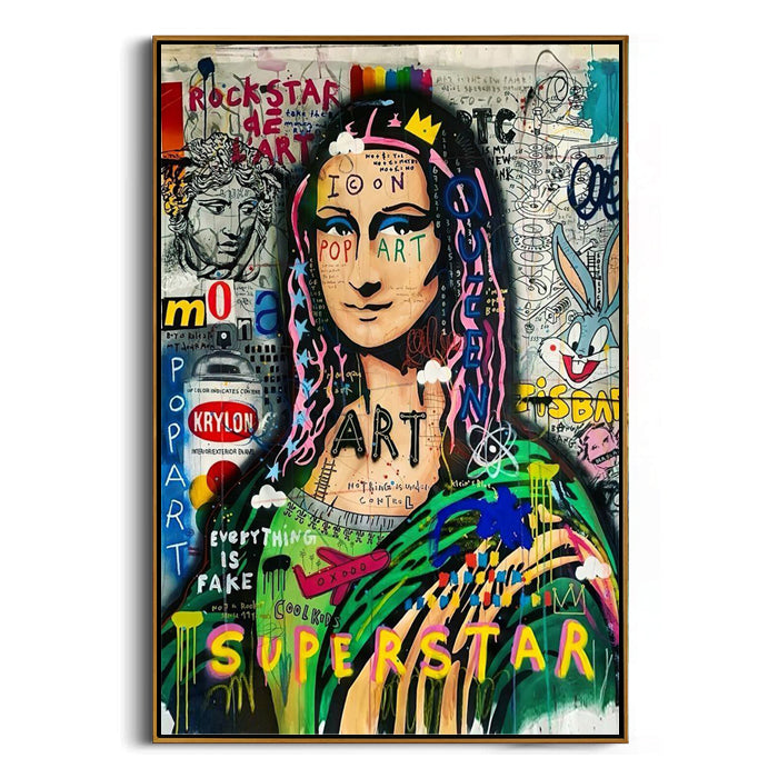 classic lady graffiti mashup wall art