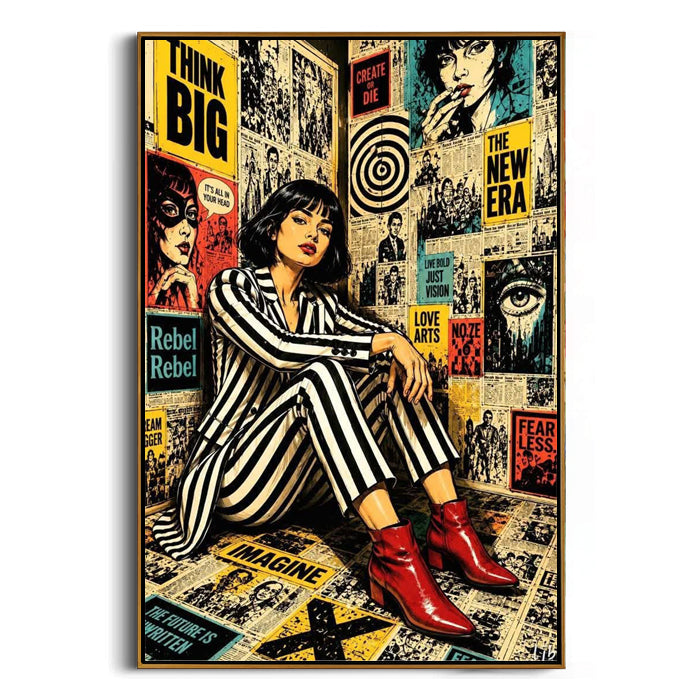 retro comic poster framed canvas art