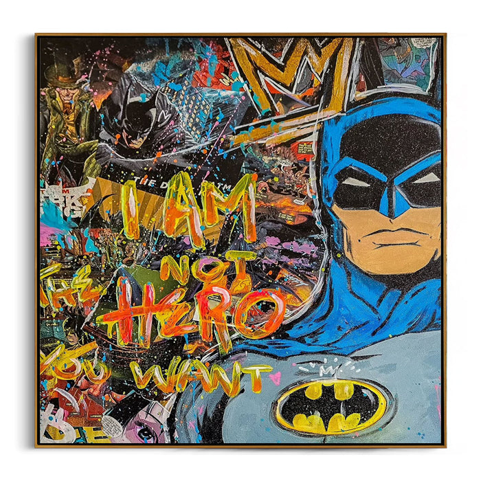 masked superhero pop art wall art