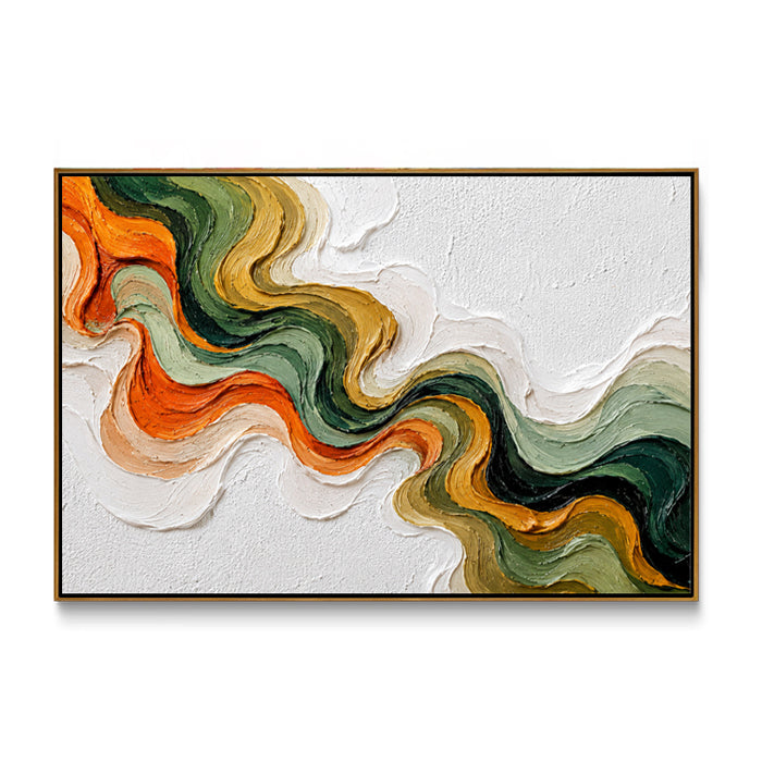 abstract-green-&-orange-wave-canvas-wall-art-frame