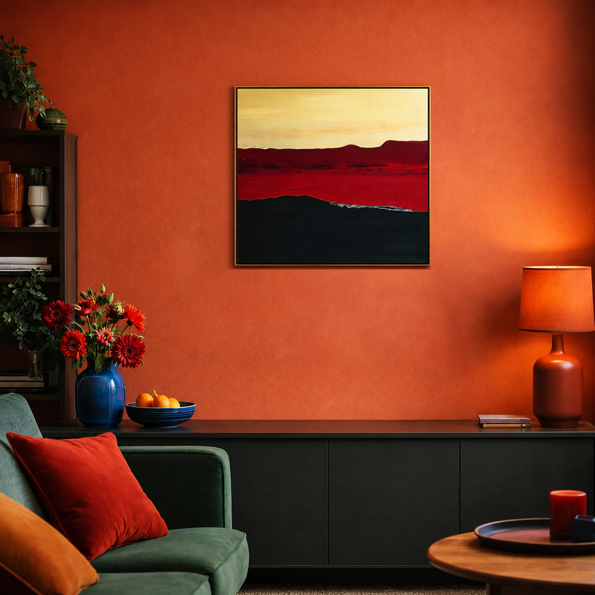 abstract-red-horizon-canvas-wall-art
