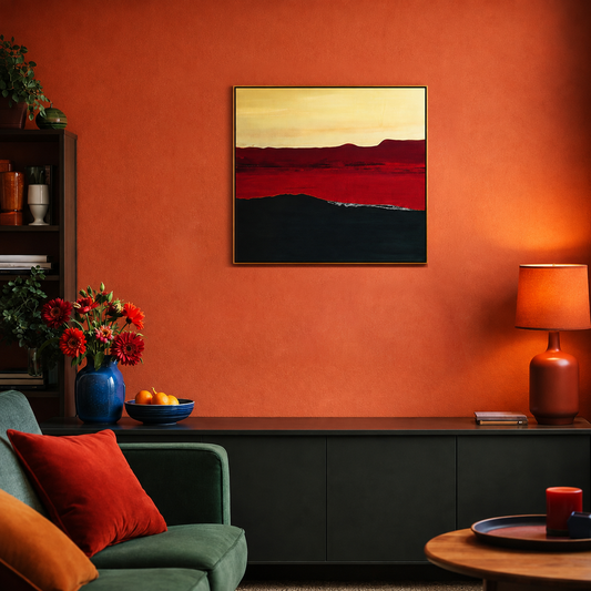 abstract-red-horizon-canvas-wall-art