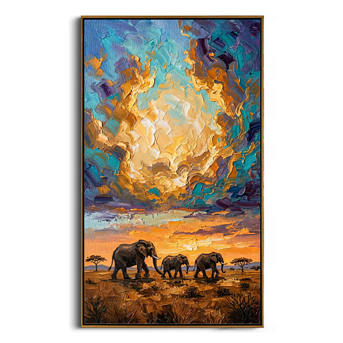 african-safari-sunset-wildlife-painting-for-living-room-decor-frame