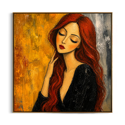 elegant-red-hair-woman-canvas-wall-art-frame
