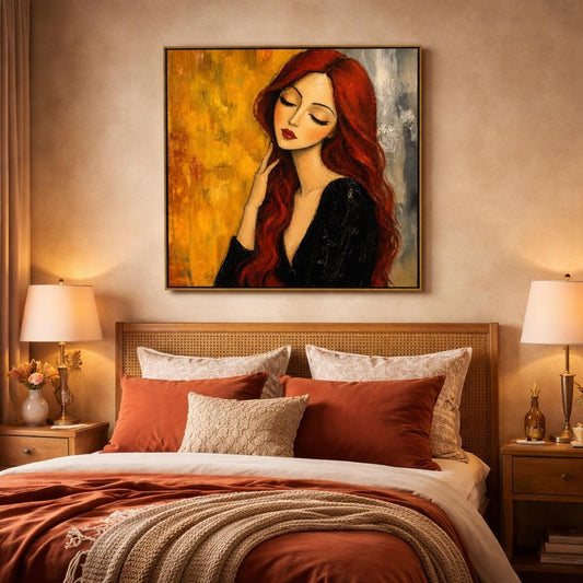 elegant-red-hair-woman-canvas-wall-art