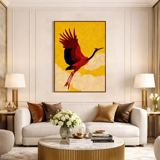 flying-red-crane-canvaswall-art