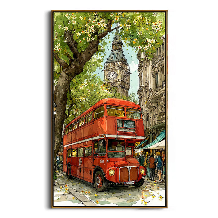 london-big-ben-red-bus-canvas-painting-frame