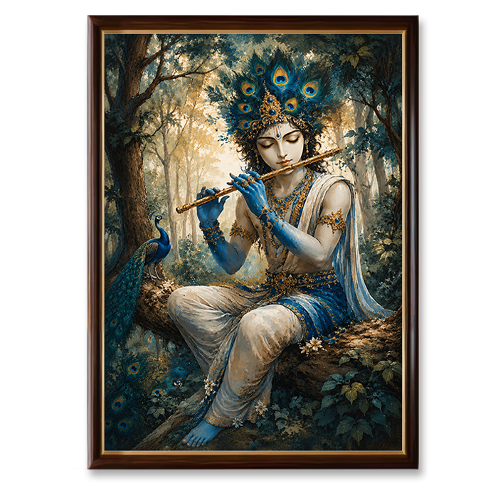 lord krishna canvas wall art painting