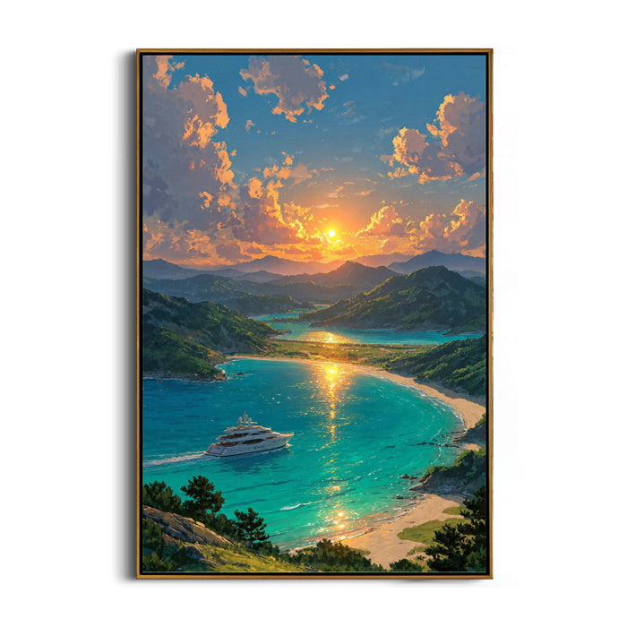 luxury-coastal-sunset-canvas-wall-art-frame