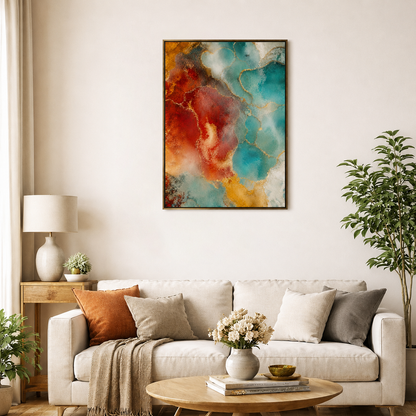 luxury-teal-gold-canvas-wallart