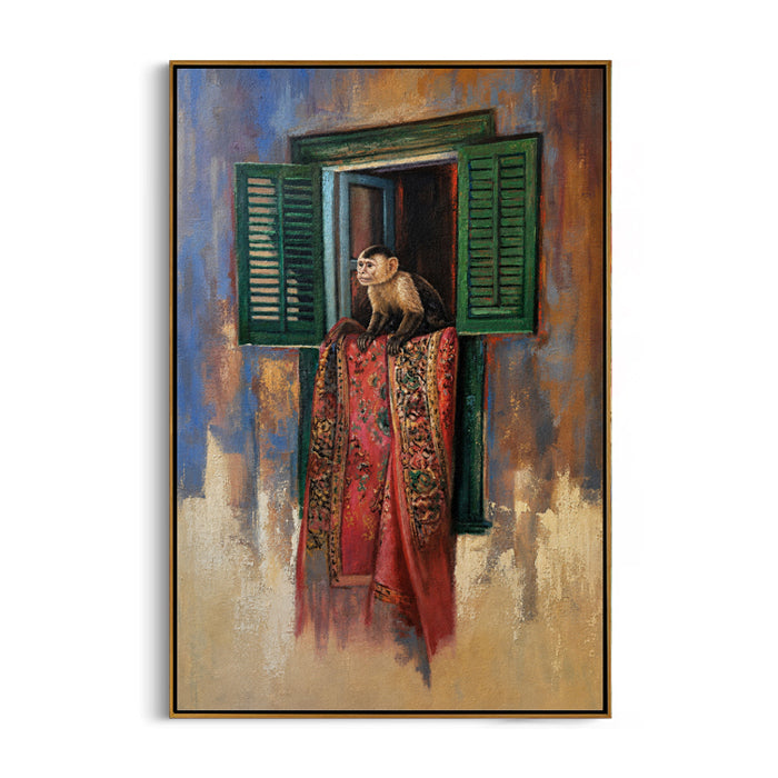 monkey-at-window-canvas-wall-art-frame
