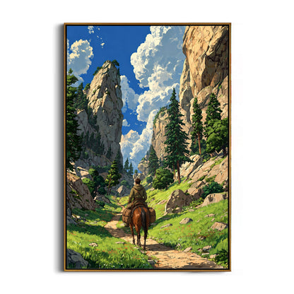 mountain-horse-rider-wall-art-frame
