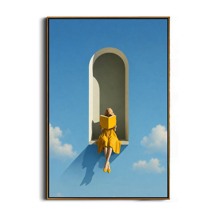 reading-above-the-clouds-canvas-wall-art-frame