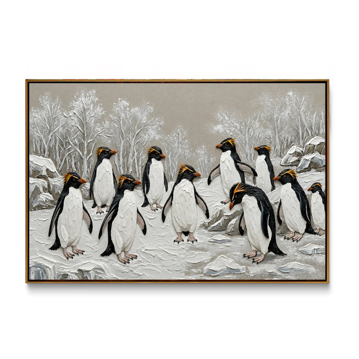 royal-penguin-colony-canvas-wall-art-frame