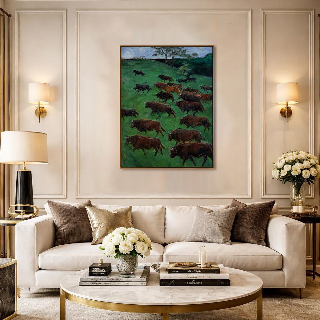 running-buffalo-herd-canvas-wall-art