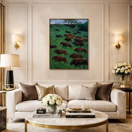 running-buffalo-herd-canvas-wall-art