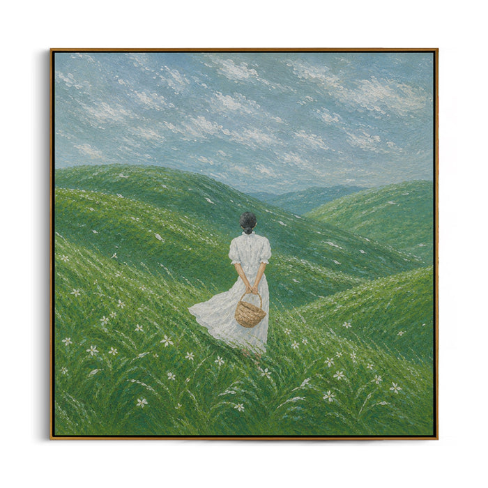 serene-woman-in-wildflower- meadow-wall-art-frame