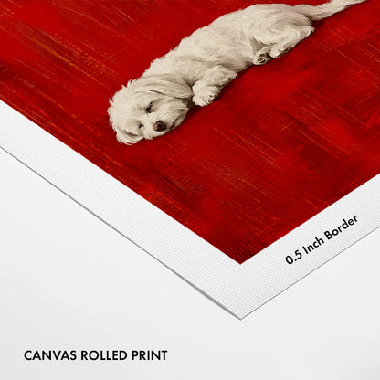 sleeping-white-dog-canvas-wall-art-print