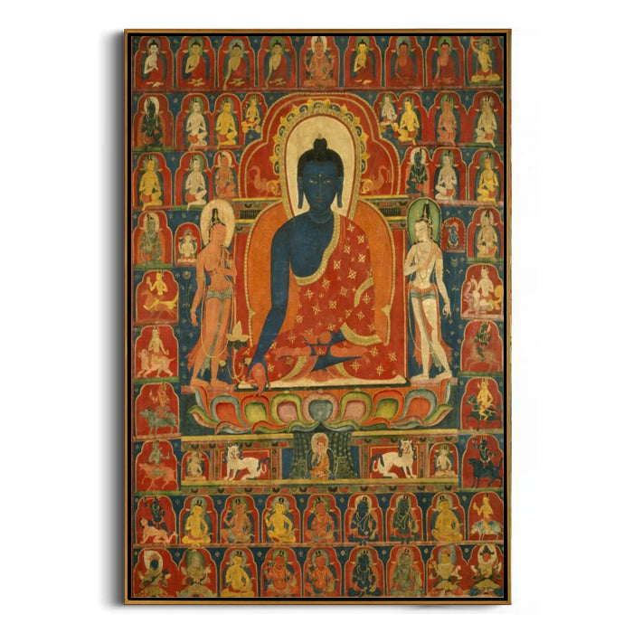 traditional buddhist framed canvas art