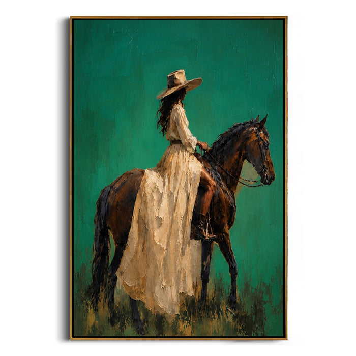 equestrian lady framed canvas art