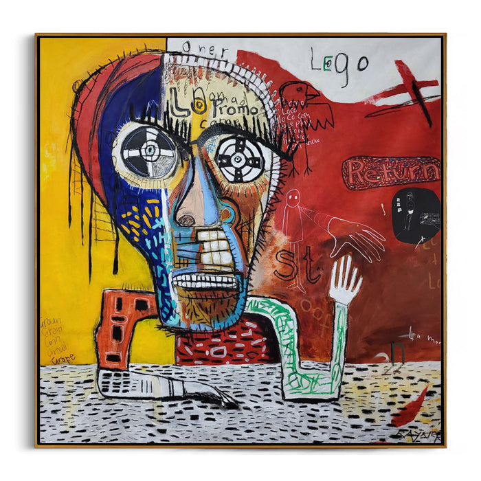 neo-expressionist face wall art