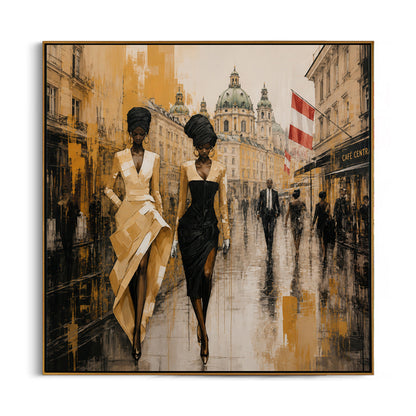 stylish-women-walking-canvas-wall-art-frame