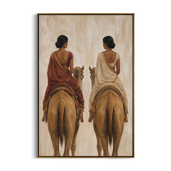 traditional-indian-women-on-camel-canvas-wall-art-frame