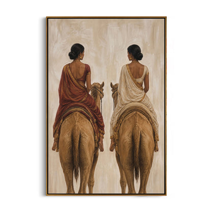 traditional-indian-women-on-camel-canvas-wall-art-frame