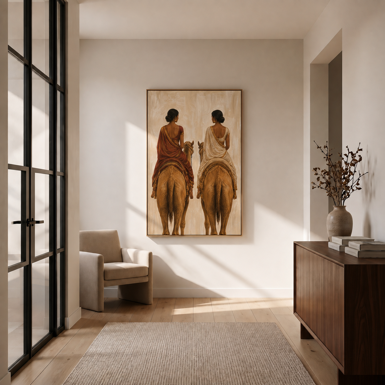 traditional-indian-women-on-camel-canvas-wall-art