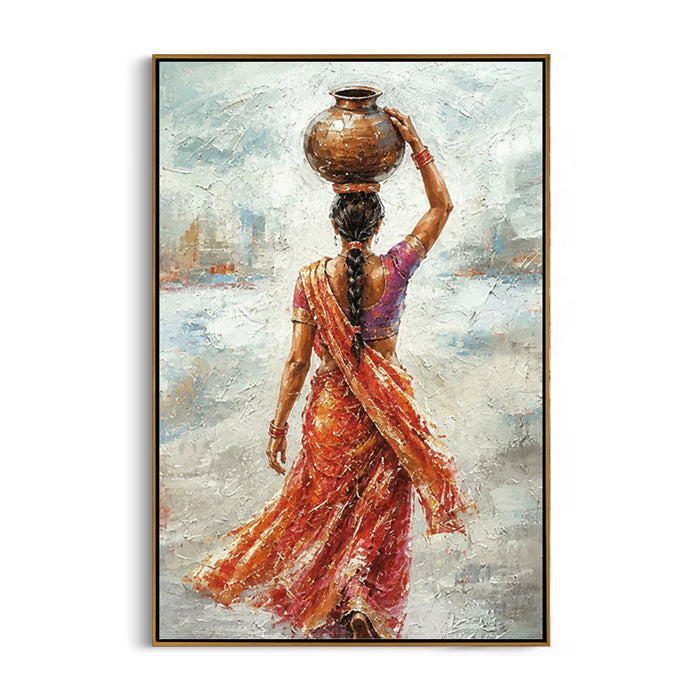 traditional-village-woman-framed-canvas-wall-art-frame